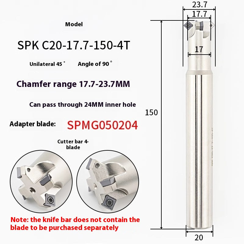 6037 45 degree inside and outside positive and negative chamfering cutter CNC rounding chamfering cutter SD SPK upper and lower bore reverse pull chamfering cutter bar Shandong Denso Pricision Tools Co.,Ltd.